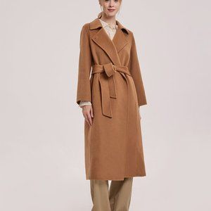 Women's Alexa Peaked 100% Wool Lapel Coat